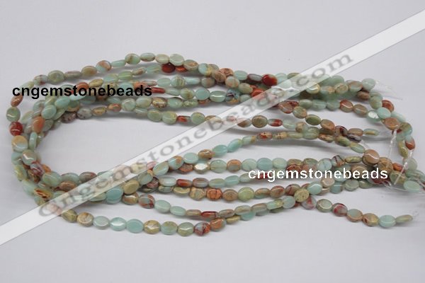 CNS89 15.5 inches 6*8mm oval natural serpentine jasper beads