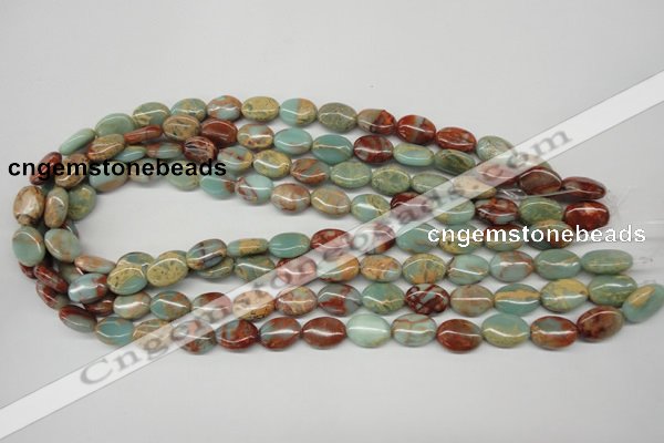 CNS90 15.5 inches 10*14mm oval natural serpentine jasper beads