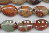 CNS92 15.5 inches 13*18mm oval natural serpentine jasper beads