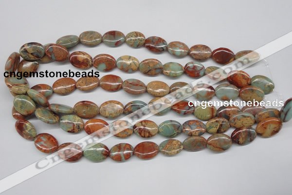 CNS92 15.5 inches 13*18mm oval natural serpentine jasper beads