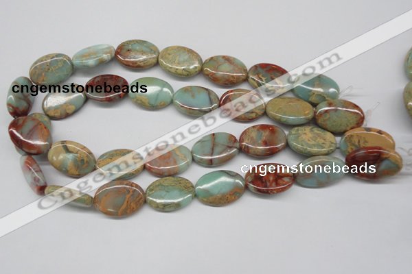 CNS94 15.5 inches 18*25mm oval natural serpentine jasper beads