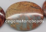 CNS98 15.5 inches 35*45mm oval natural serpentine jasper beads