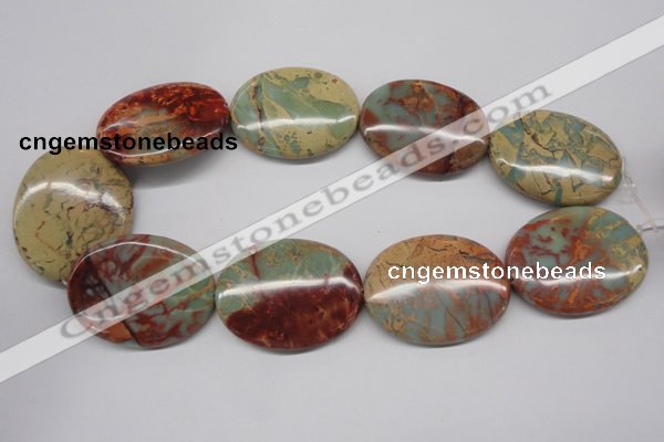 CNS98 15.5 inches 35*45mm oval natural serpentine jasper beads