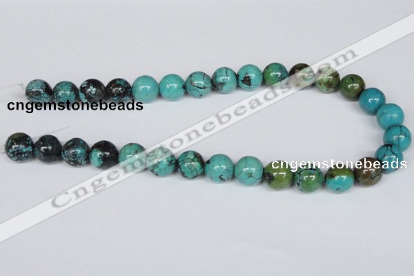 CNT06 16 inches 14mm round natural turquoise beads wholesale