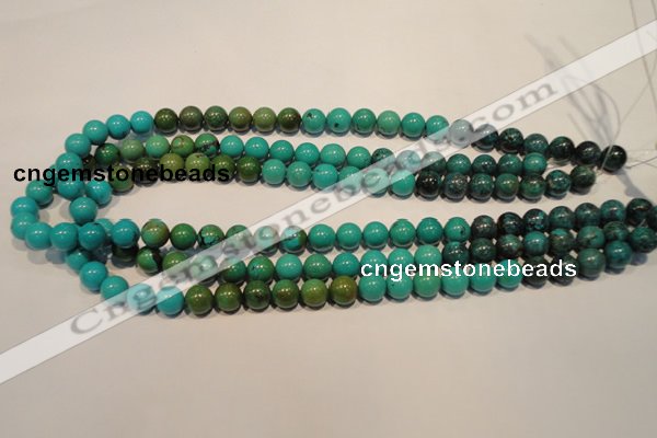 CNT105 15.5 inches 9mm round natural turquoise beads wholesale