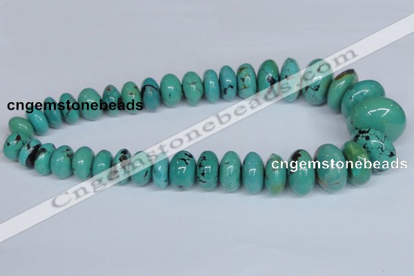 CNT12 16 inches multi-size rondelle natural turquoise beads wholesale