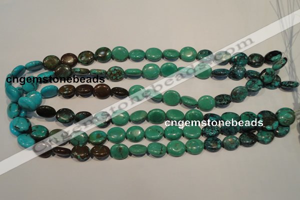 CNT120 15.5 inches 10*12mm oval natural turquoise beads wholesale