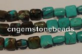 CNT125 15.5 inches 7*7mm faceted square natural turquoise beads