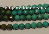 CNT130 15.5 inches 6mm faceted round natural turquoise beads