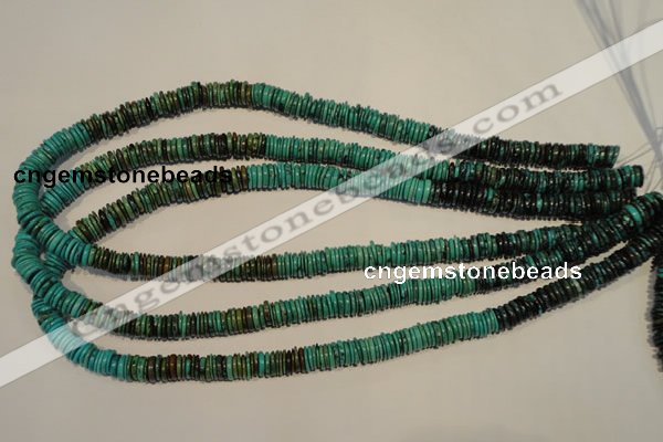 CNT138 15.5 inches 1.5*7.5mm disk natural turquoise beads