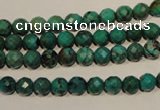 CNT140 15.5 inches 5.5mm - 6mm faceted round natural turquoise beads