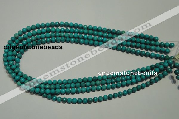 CNT146 15.5 inches 6mm round natural turquoise beads wholesale