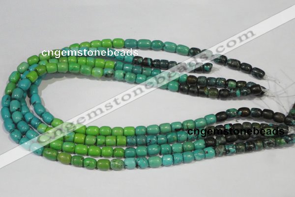 CNT210 15.5 inches 7*5mm – 7*9mm drum natural turquoise beads wholesale