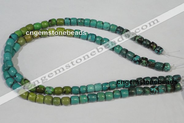 CNT211 15.5 inches 8*8mm – 8*10mm drum natural turquoise beads wholesale