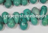 CNT230 Top-drilled 6*12mm - 8*18mm teardrop natural turquoise beads