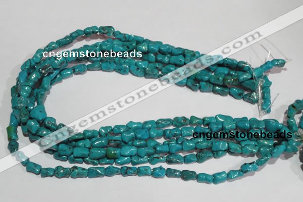 CNT237 15.5 inches 7*10mm bone natural turquoise beads wholesale