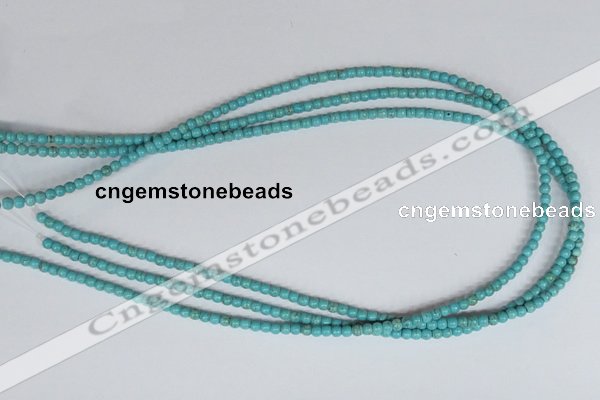 CNT24 16 inches 3.5mm round natural turquoise beads wholesale