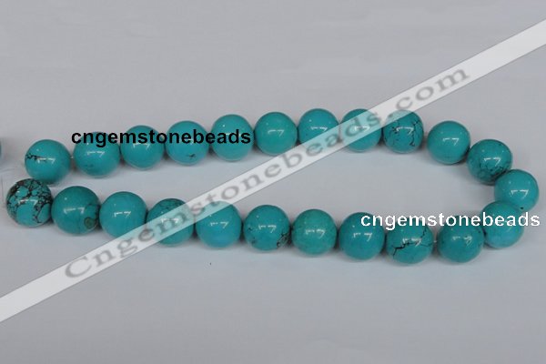 CNT25 16 inches 20mm round natural turquoise beads wholesale