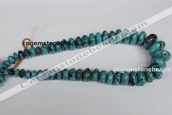 CNT31 16 inches multi-size rondelle natural turquoise beads wholesale