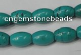 CNT369 15.5 inches 10*14mm rice turquoise beads wholesale