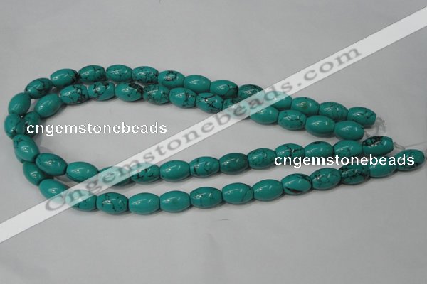 CNT369 15.5 inches 10*14mm rice turquoise beads wholesale