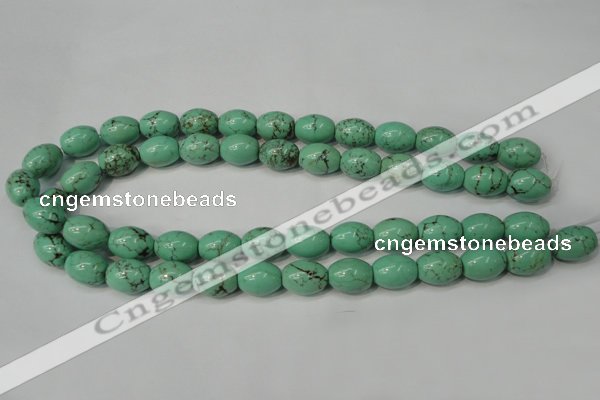 CNT370 15.5 inches 12*16mm rice turquoise beads wholesale