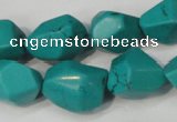 CNT374 15.5 inches 14*18mm faceted nuggets turquoise beads wholesale