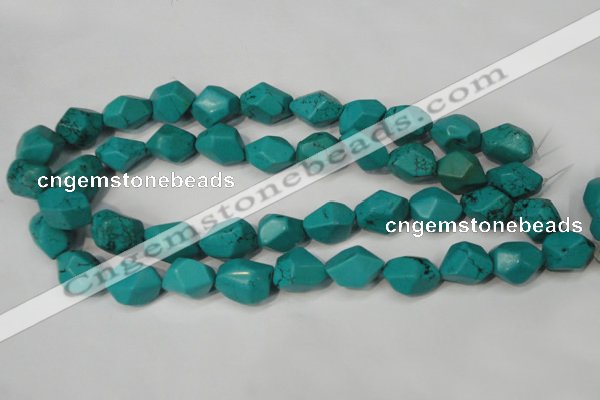 CNT374 15.5 inches 14*18mm faceted nuggets turquoise beads wholesale