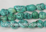 CNT380 15.5 inches 8*12mm nuggets natural turquoise beads