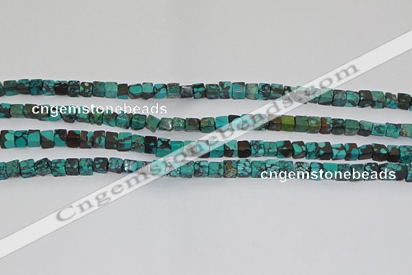 CNT401 15.5 inches 4*4mm cube turquoise beads wholesale