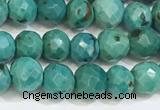 CNT533 15.5 inches 6mm faceted round turquoise gemstone beads