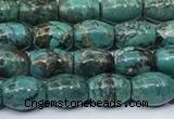 CNT547 15.5 inches 6*8mm rice turquoise gemstone beads