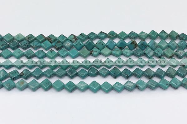 CNT550 15.5 inches 6mm diamond turquoise gemstone beads