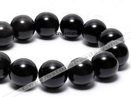 COB07 15.5 inches 18mm round black obsidian gemstone beads wholesale