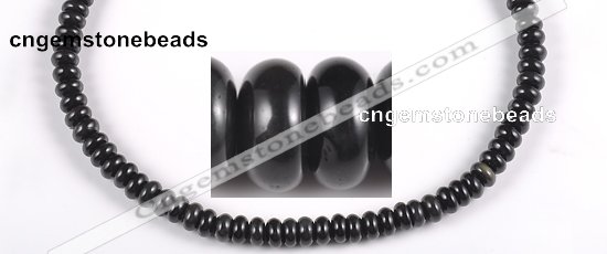 COB08 15.5 inches 4*8mm rondelle black obsidian gemstone beads wholesale