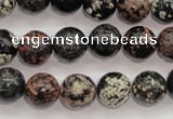 COB153 15.5 inches 12mm round snowflake obsidian beads