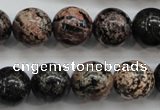 COB154 15.5 inches 14mm round snowflake obsidian beads