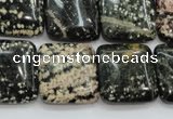 COB166 15.5 inches 20*20mm square snowflake obsidian beads