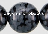 COB25 15 inches 12mm round snowflake obsidian gemstone beads wholesale