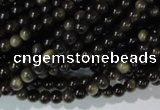 COB251 15.5 inches 4mm round golden obsidian beads wholesale