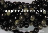 COB252 15.5 inches 6mm round golden obsidian beads wholesale