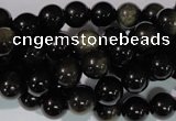 COB253 15.5 inches 8mm round golden obsidian beads wholesale