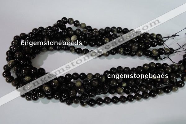 COB253 15.5 inches 8mm round golden obsidian beads wholesale