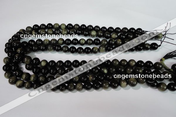 COB254 15.5 inches 10mm round golden obsidian beads wholesale