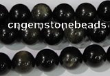 COB255 15.5 inches 12mm round golden obsidian beads wholesale