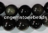 COB256 15.5 inches 14mm round golden obsidian beads wholesale