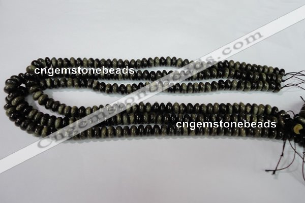COB260 15.5 inches 5*8mm rondelle golden obsidian beads wholesale