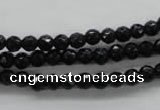 COB351 15.5 inches 5mm faceted round black obsidian beads