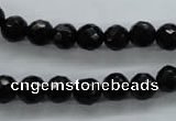 COB353 15.5 inches 8mm faceted round black obsidian beads