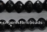 COB364 15.5 inches 12*16mm faceted rondelle black obsidian beads